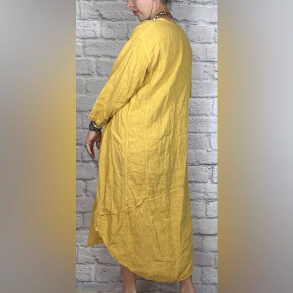 NWOT Paper Lace Linen Lagenlook Midi Dress - Picture 3 of 8